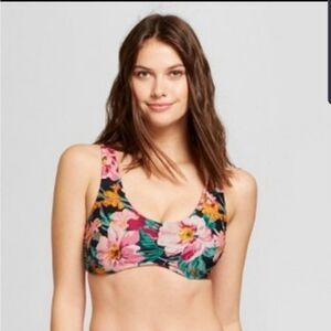 Tori Praver Swimwear Seafoam Floral Bikini Top (S)